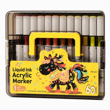 Akrylmarkers med mjuk penselspets