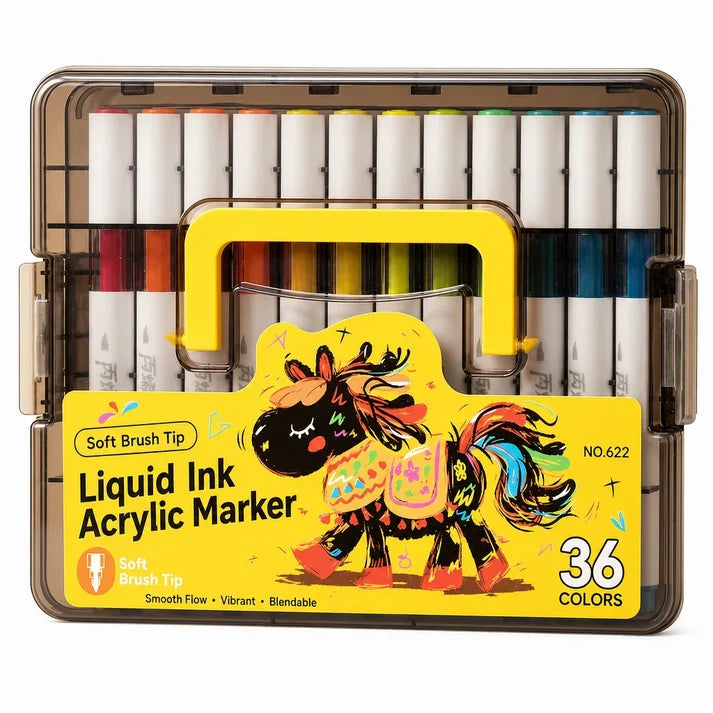 Akrylmarkers med mjuk penselspets