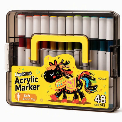 Akrylmarkers med mjuk penselspets