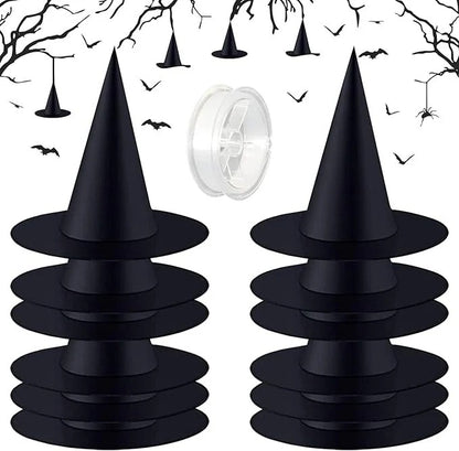 Svävande häxhattar för Halloween-dekoration