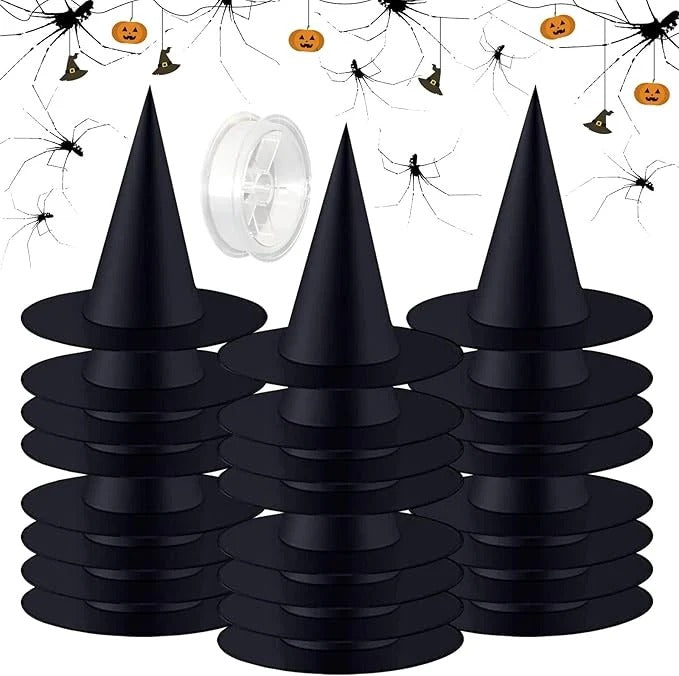Svävande häxhattar för Halloween-dekoration