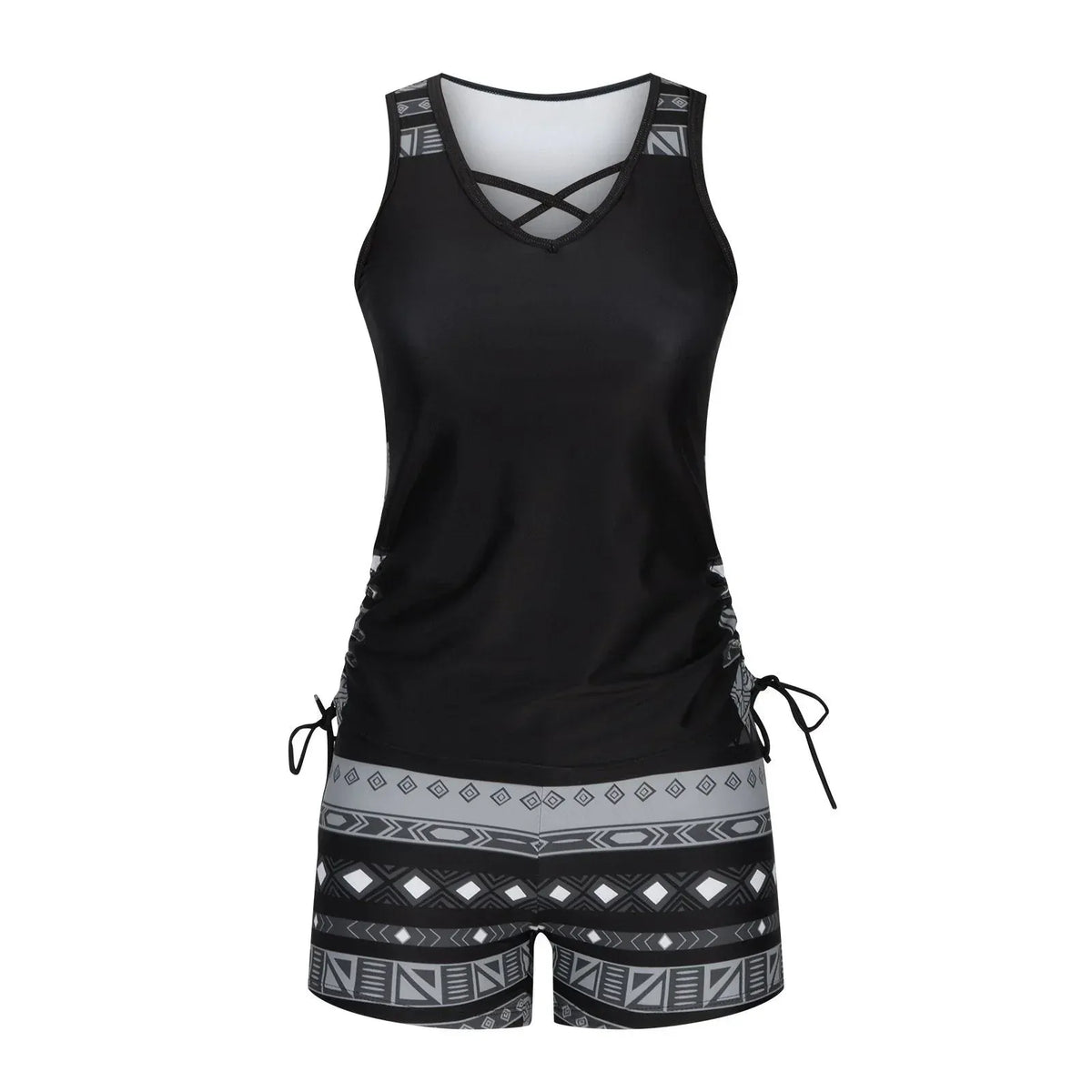 BohoBelle tankini med högmidjade badshorts