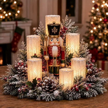 Upplyst juldekoration med flamfri ljus