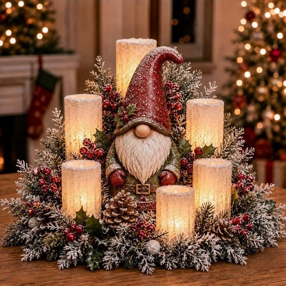 Upplyst juldekoration med flamfri ljus